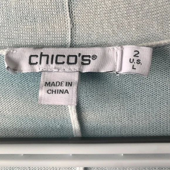 Chicos Ocean Spun Ombre Open Front Coastal Cardigan Size L - Picture 9 of 9